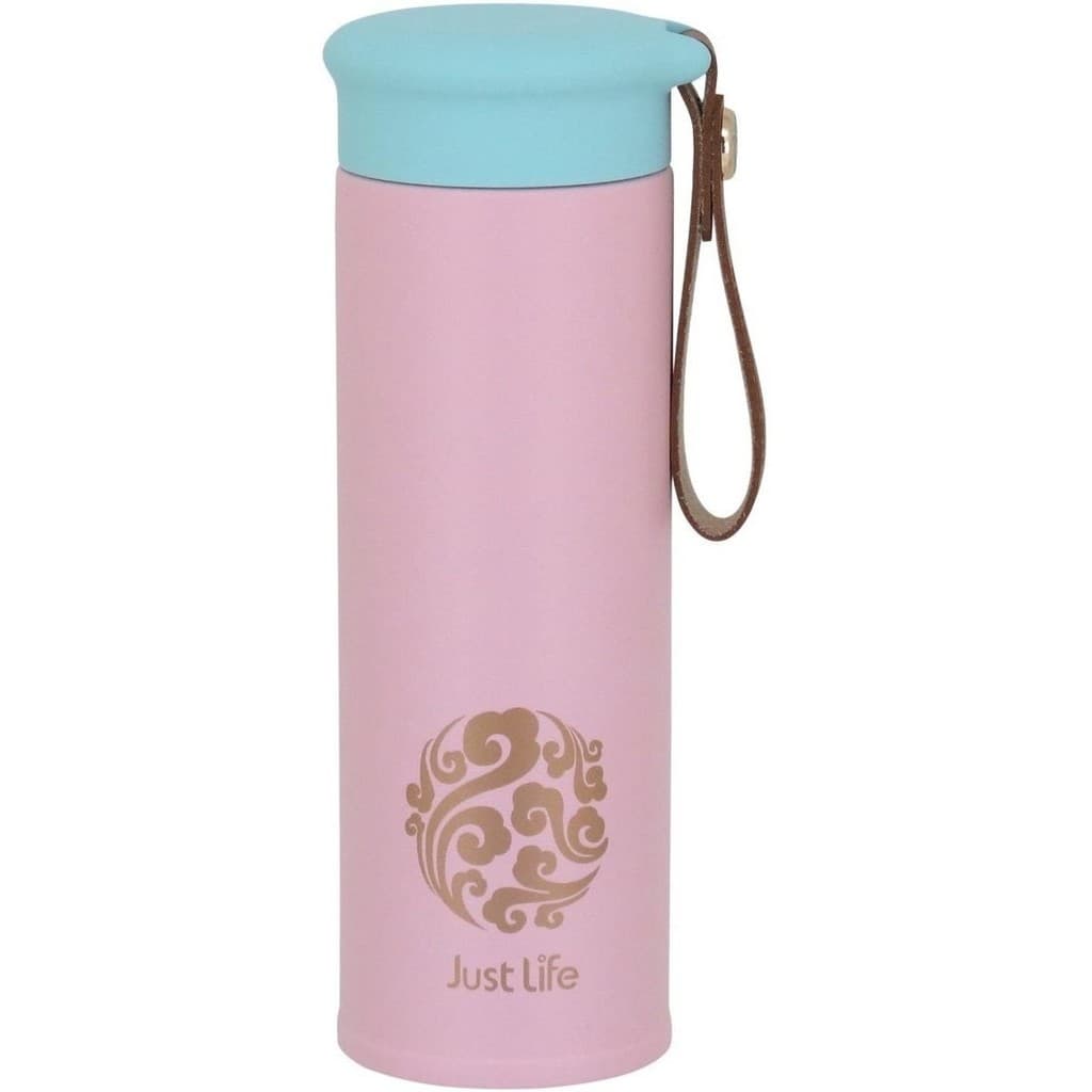 Garrafa Térmica Squeeze Academia Fitness Life Parede Dupla Inox 450ml 20x6 Rosa