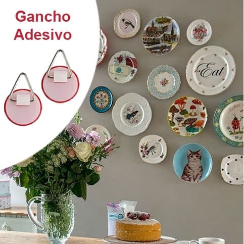 Gancho prato triângulo adesivo dupla face decoração 2,5 kg