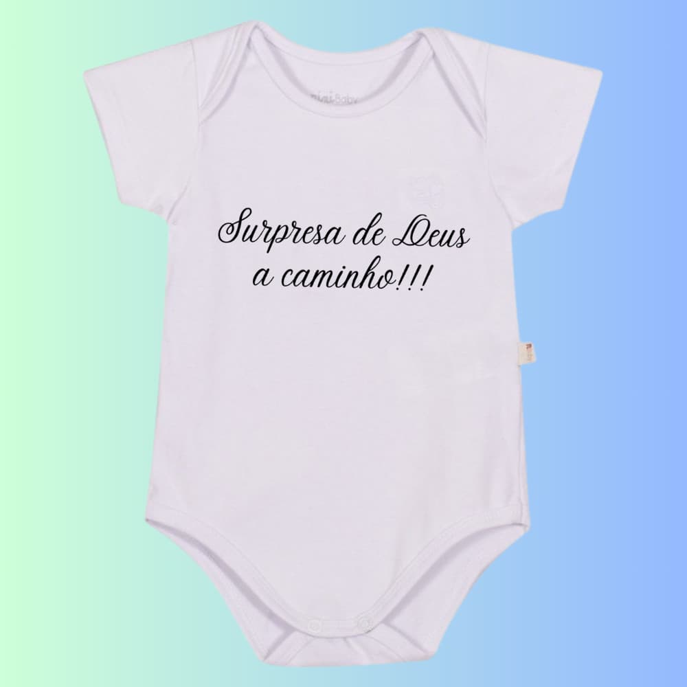 Body Bebê Algodão Bodie Macio Estampas Surpresa De Deus