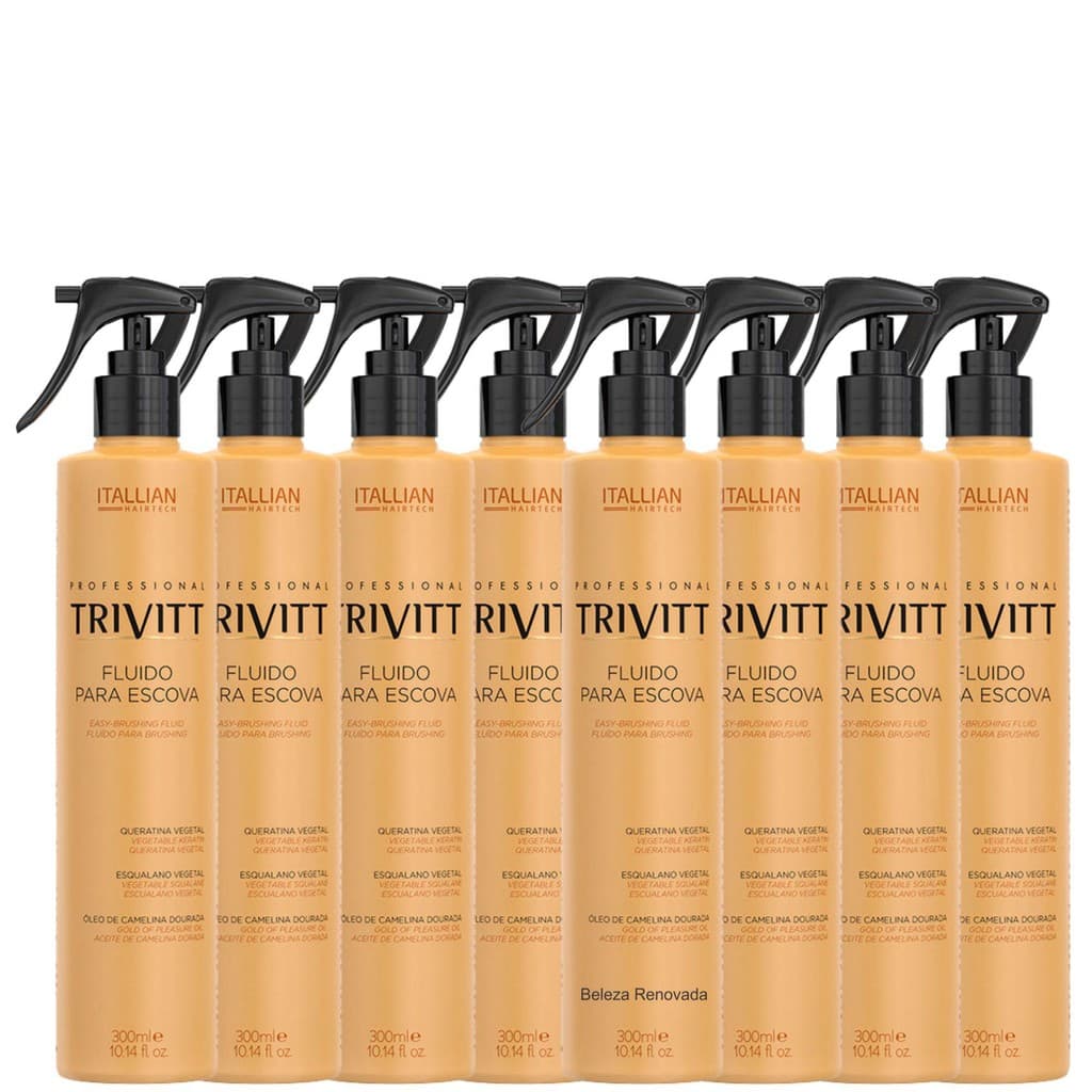 Combo 8 Fluido Para Escova Trivitt 300Ml Itallian