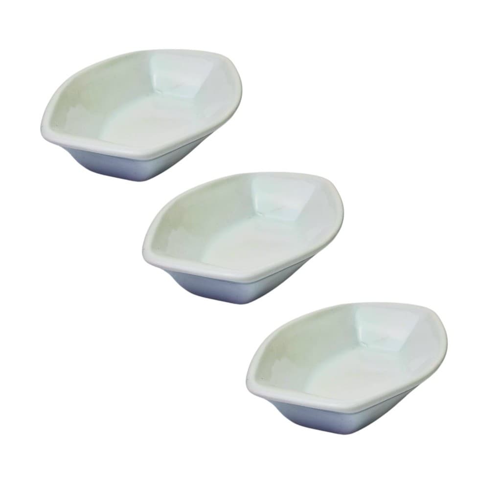 Kit 3x Travessa Pequena De Porcelana Servir Oval 320ml