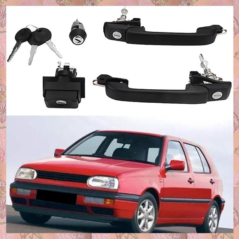 [Rbw] Conjunto De Fechadura Do Sistema De Travamento Da Porta Carro Kit Maçaneta Se Encaixa Para Golf Mk3 1H0837207B 1h0
