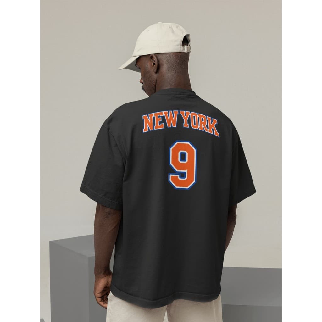 Camiseta Oversize Streetwear Masculino e Feminino 100% Algodão Treino e Dia a Dia Preto e Off Whte Estampado NEW YORK 9