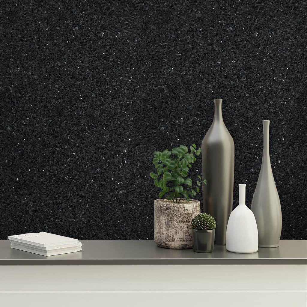 Papel de Parede Adesivo Preto Mármore Granito – Estilo Clássico com Toque Moderno