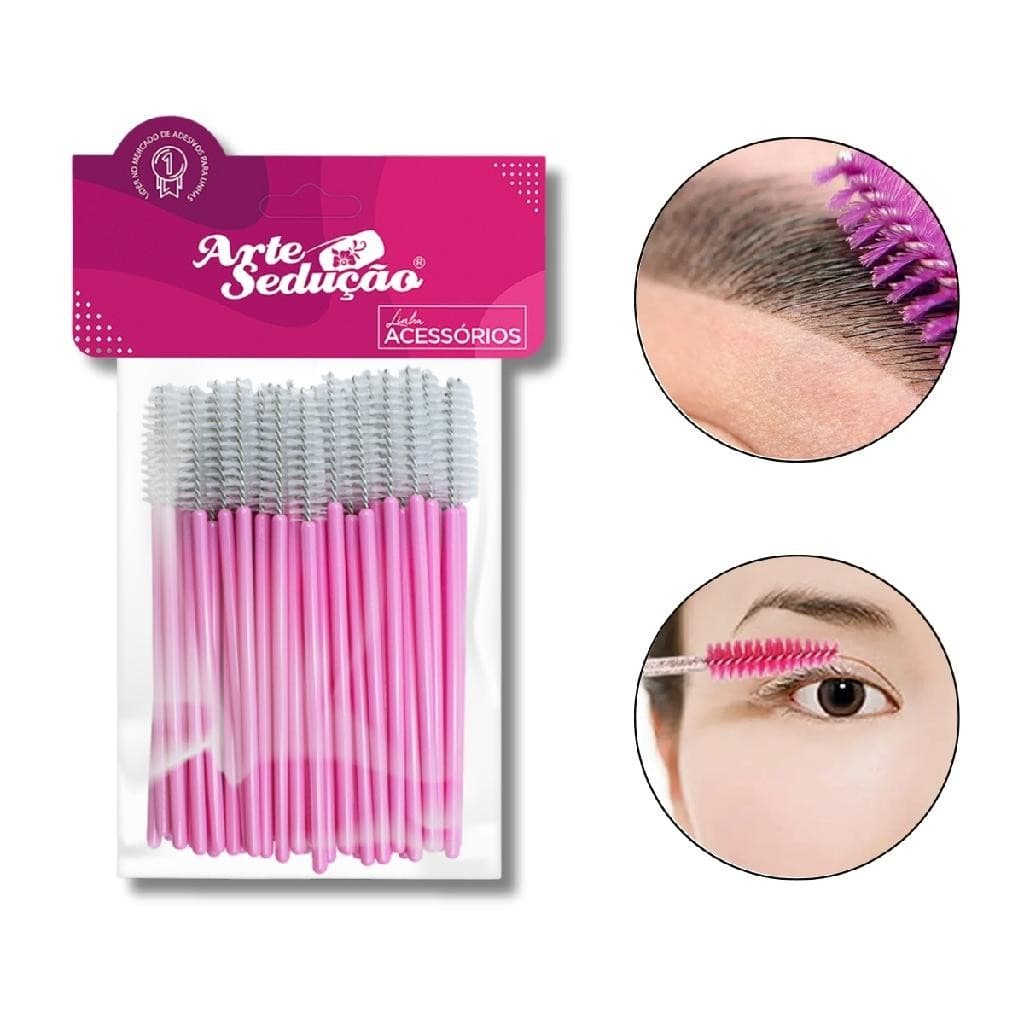 Kit 600 Pincel Pente Escovinha Cílio Sobrancelha Lash Design Makeup Maquiadores Designers Estética