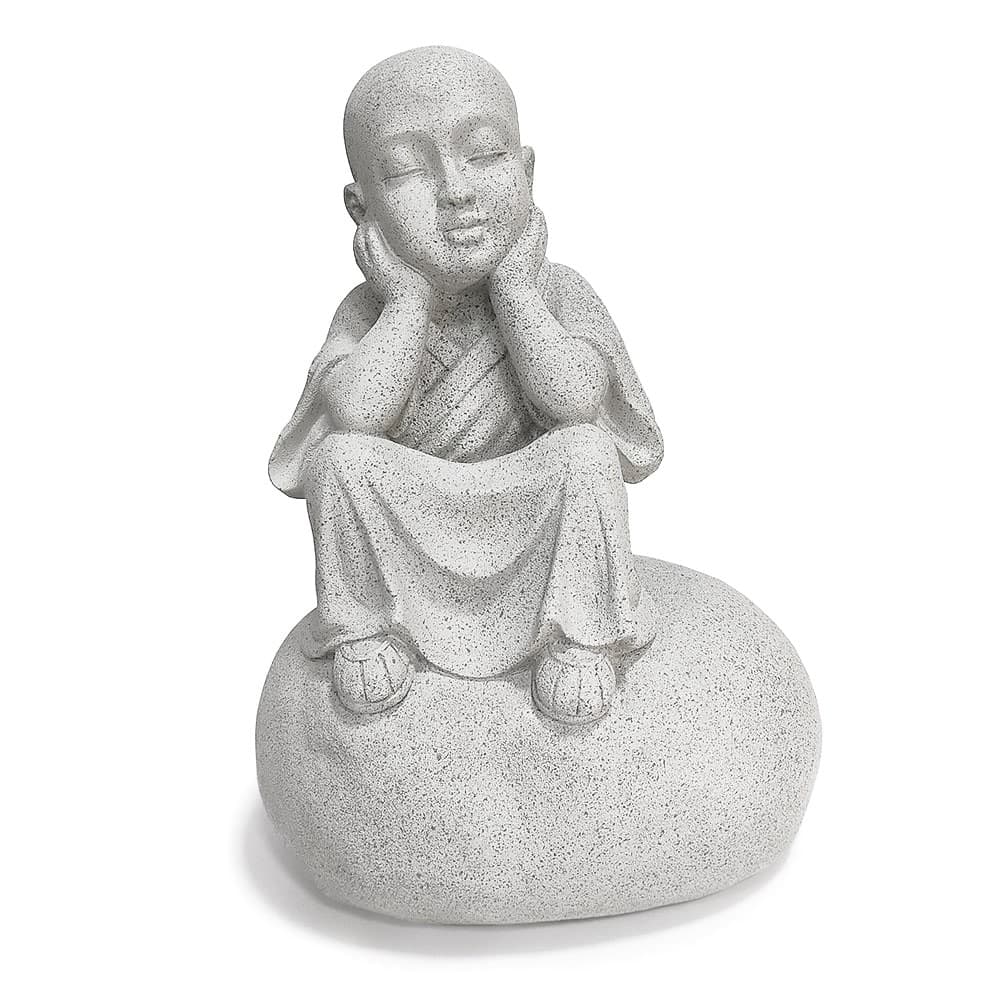 Escultura de Buda Decorativa em Poliresina 34x24cm
