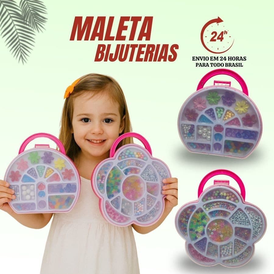 Maleta Kit Infantil Para Pulseira 360 Peças + Silicone