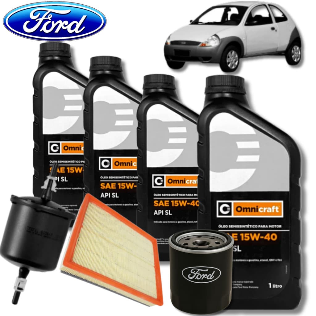 KIT TROCA DE ÓLEO 15W40 + FILTROS (FORD KA 1.0 8V 2001)
