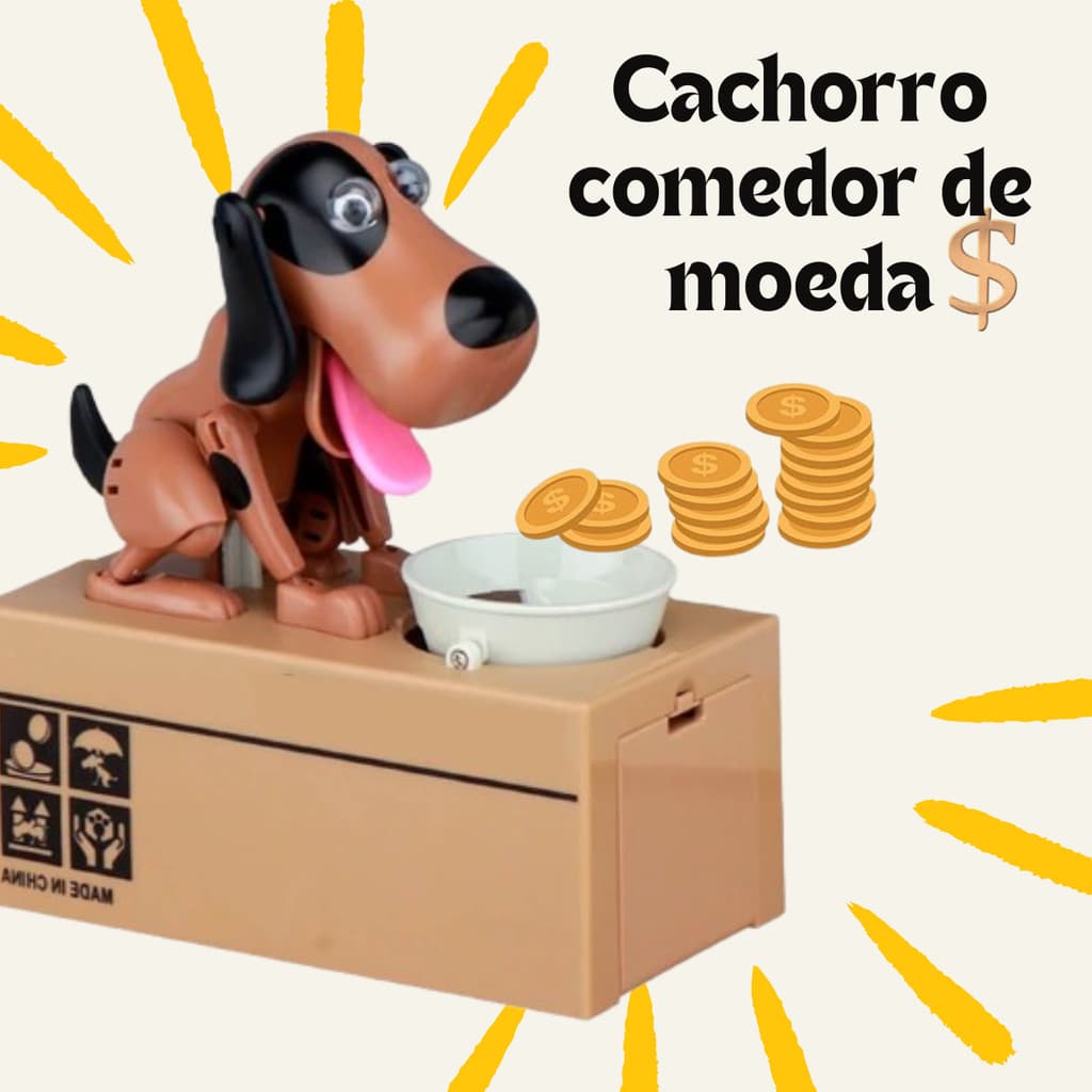 Cofrinho Cofre Caozinho Cachorro Decoração Lindo Come Moedas