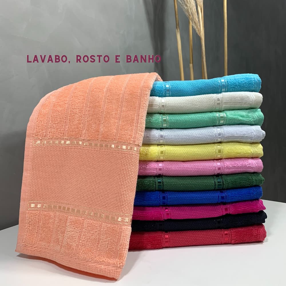Toalha Lavabo Ponto Cruz Aveludada Athelier 30x50cm 100% Algodão Para Bordar Artesanato