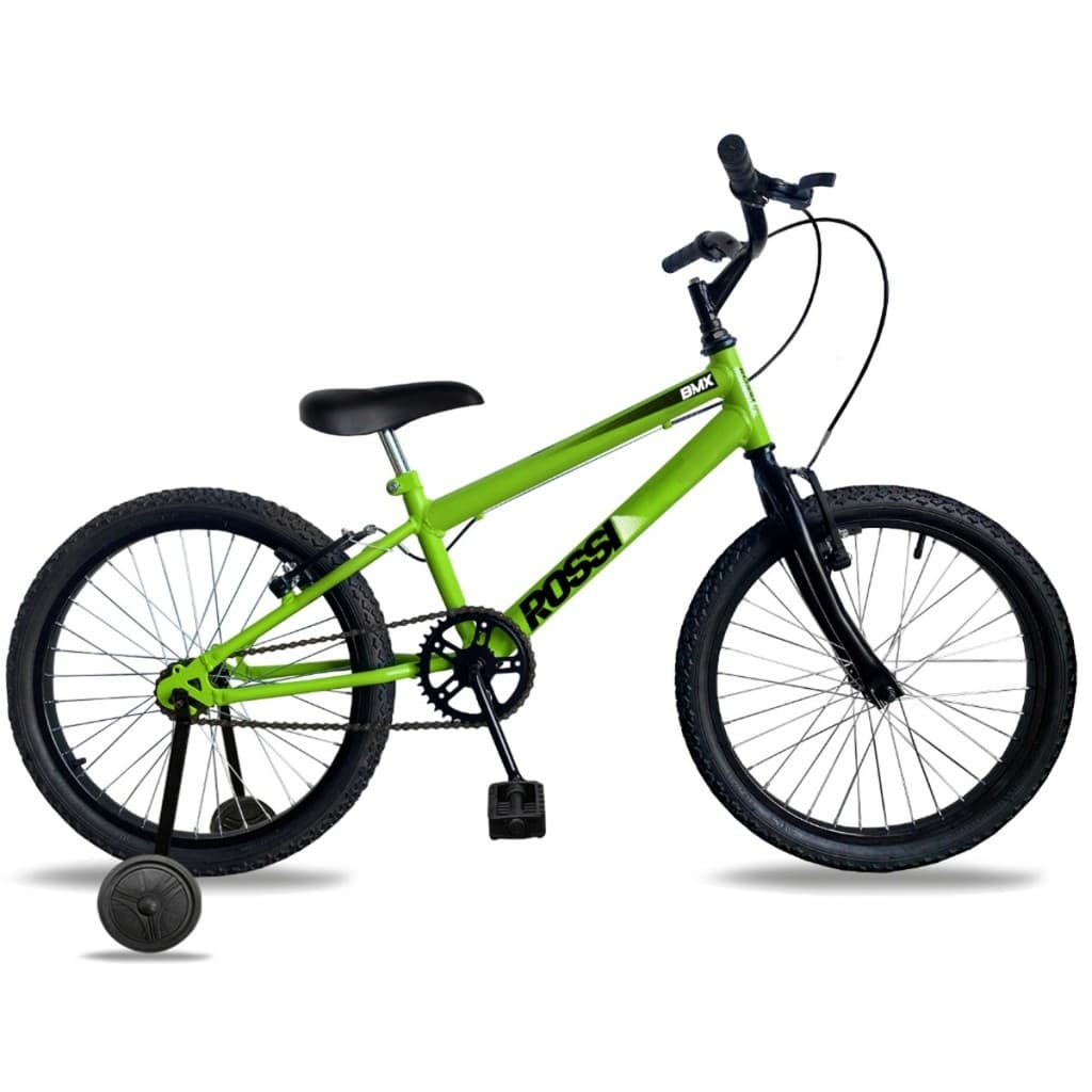 Bicicleta Aro 20 Infantil Masculina Rossi MTB E Rodas Auxiliares Meninos