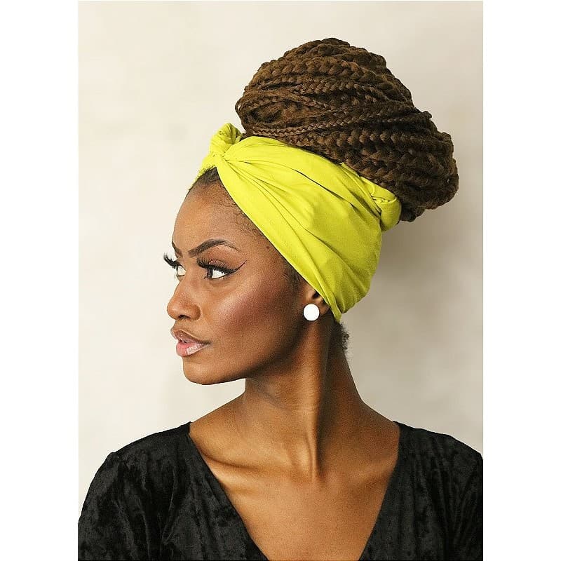 Turbante Aramado Viscose lisa - Amarelo - Mundo Afro Perfecta
