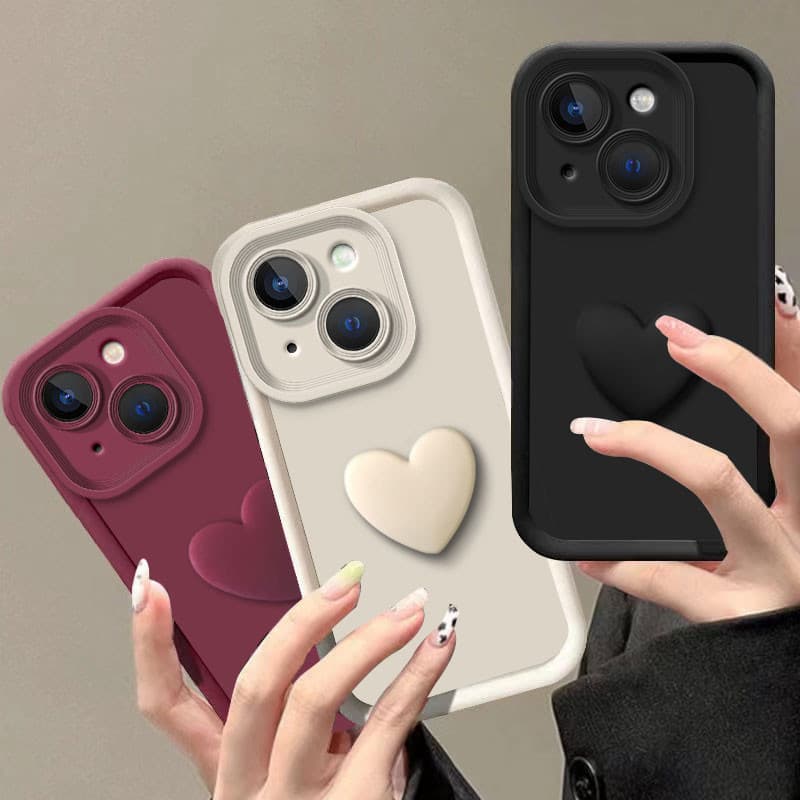 Para Tecno Spark Go 1 2025 2024 2023 2022 2020 Capa De Silicone Macio De Luxo 3D Love Heart Telefone 6 KE5 8C 9 Pacote C