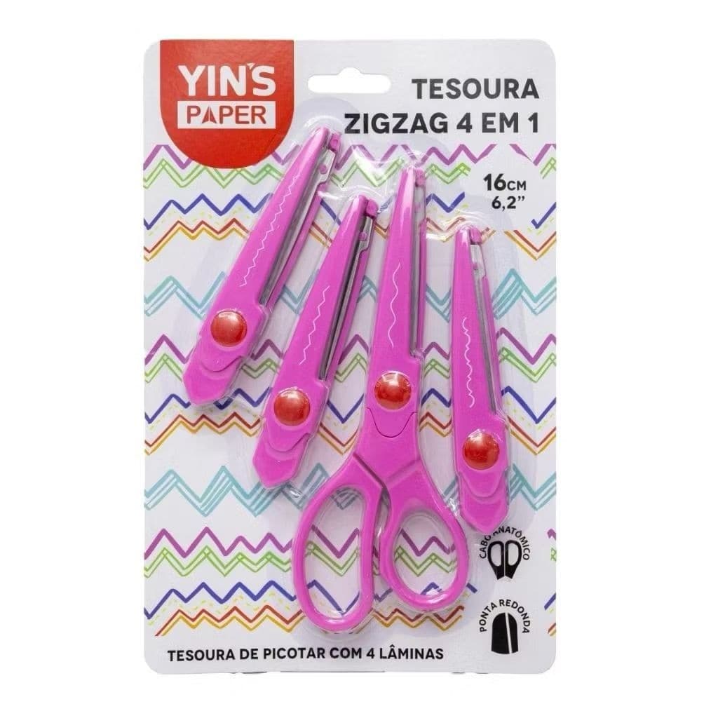 Tesoura de Picote ZigZag 4 em 1 I Yin's Paper