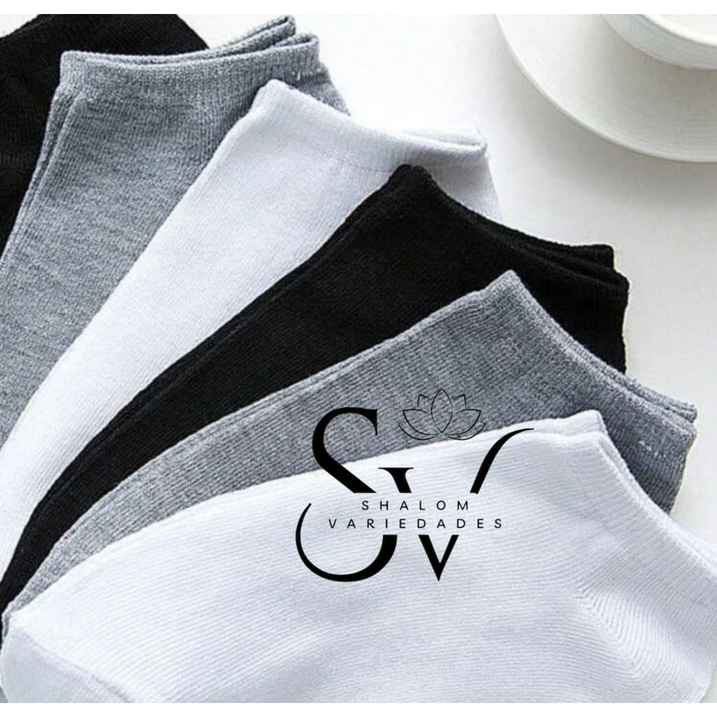 Kits Ate 6 Pares de Meias Soquete Cano Curto Masculina Feminina Otima Qualidade
