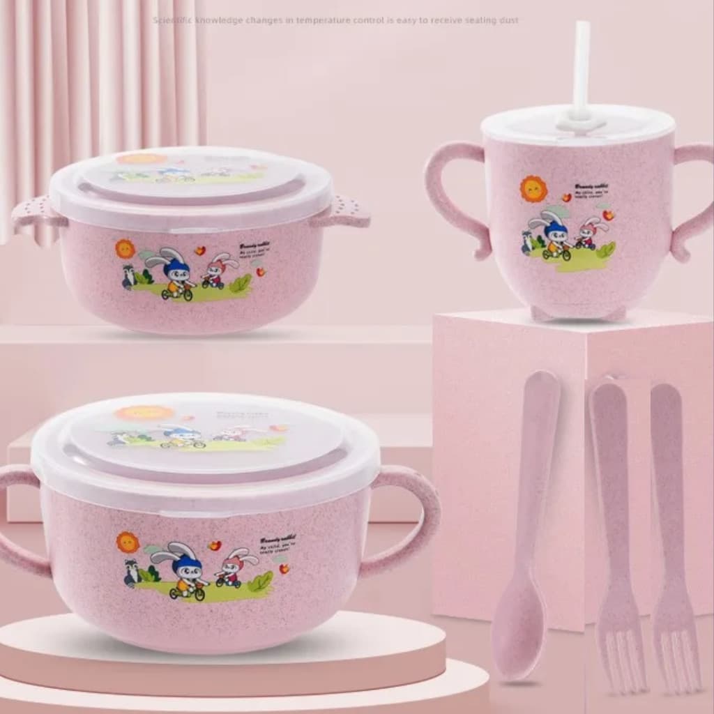 Conjunto de seis louça infantil com figura pratos e copos infantil conjunto de 6 0016