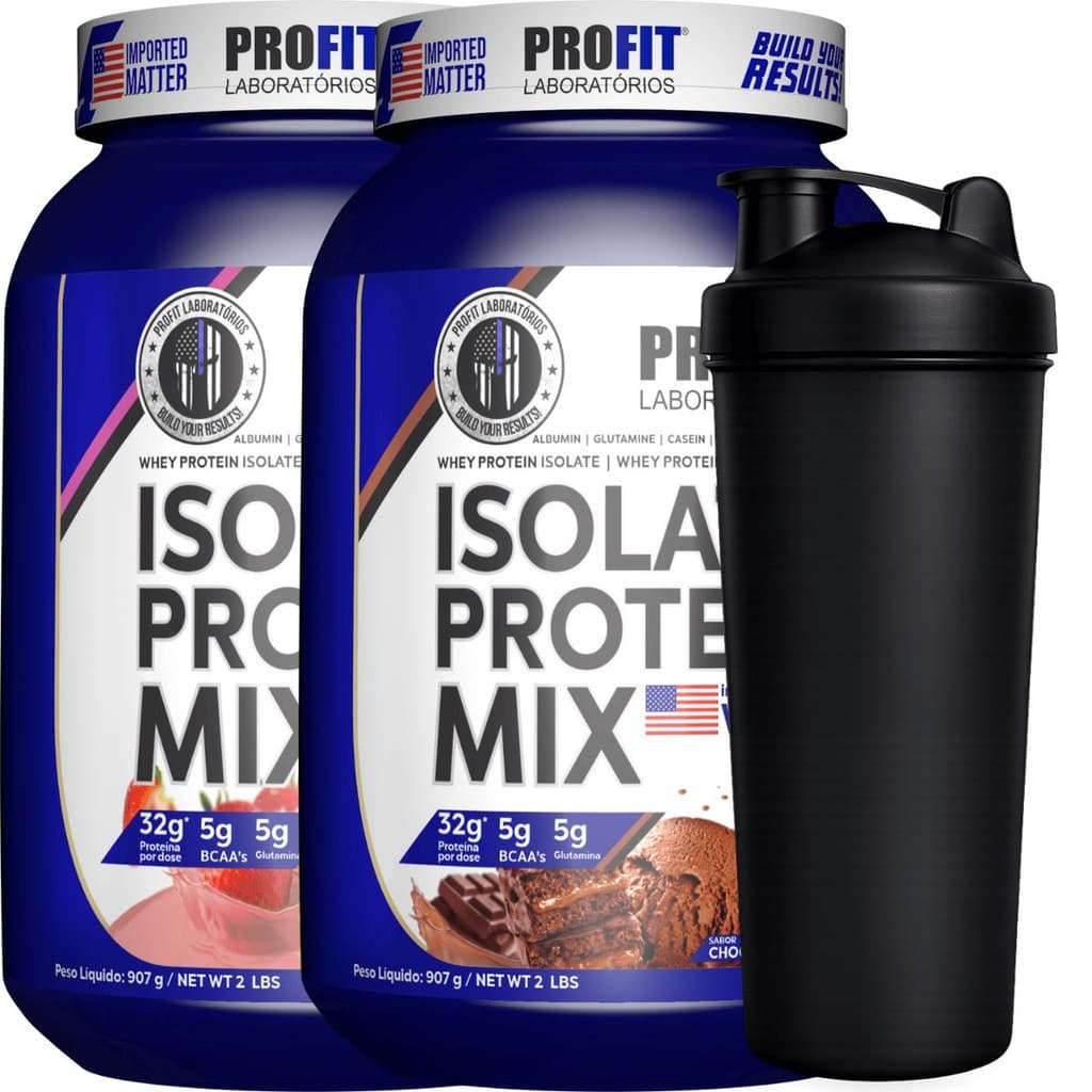 2x Isolate Protein Mix Em Pote De 907g (1814g)+coqueteleira