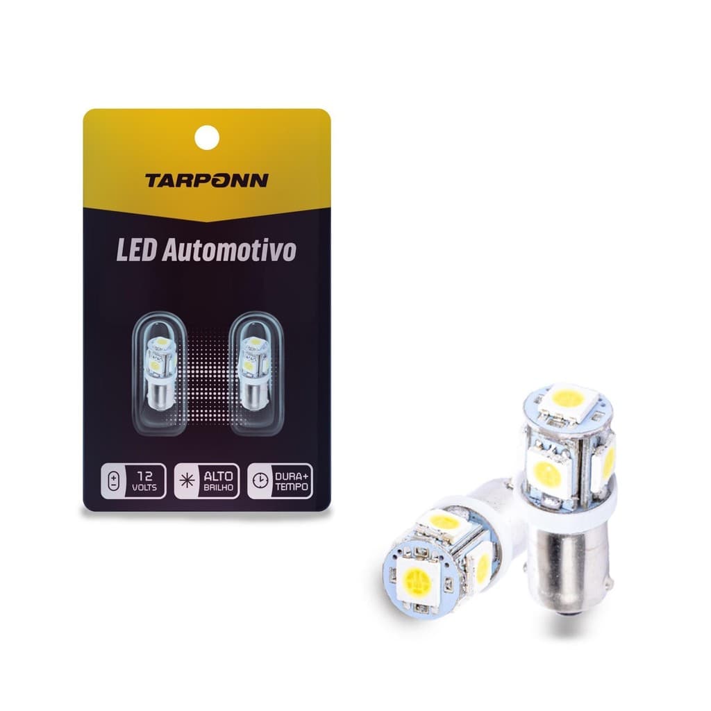 Par Lâmpada Led Ba9s 5 Leds 12v 6000k Tarponn