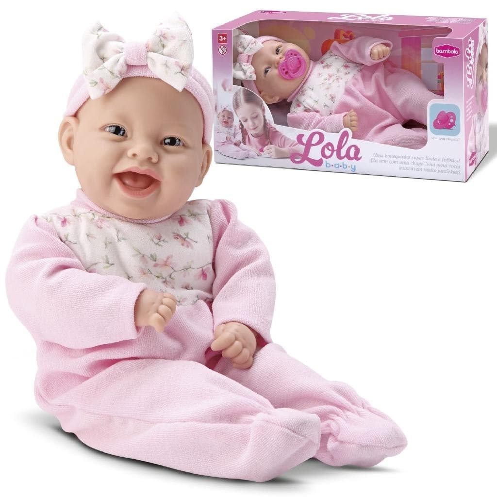 Boneca Lola Baby Com Chupeta Rosa Bebê Menina Brinquedo Infantil - Bambola