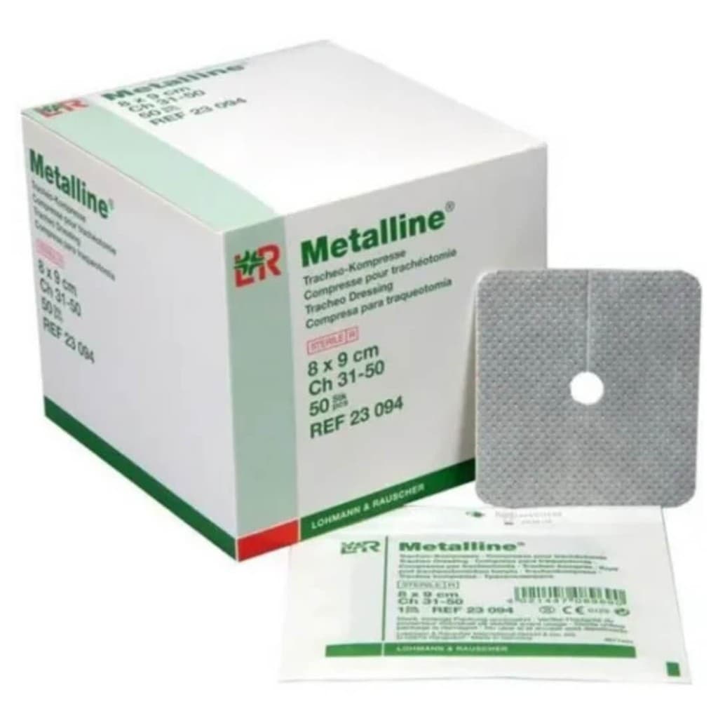 Curativo Metalline para Traqueostomia 8 x 9 cm - Kit com 5 Unidades