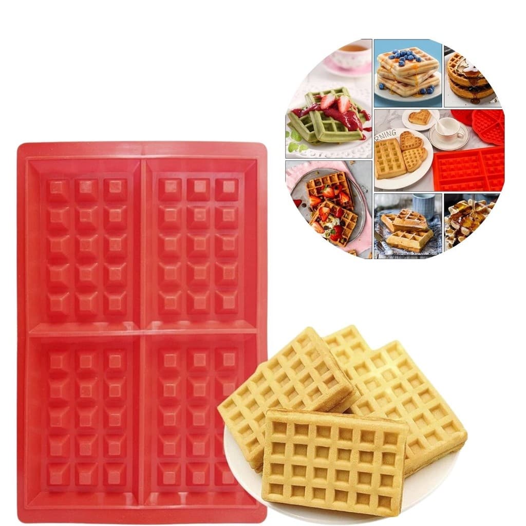 Forma Molde Waffles Gofre Panqueca  Assadeira Antiaderente Retangular