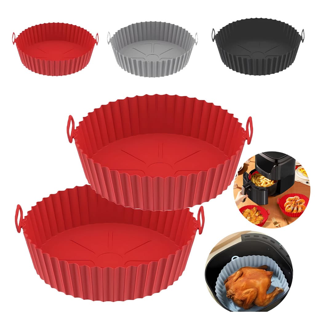 2x Forma Silicone Air Fryer Antiderrapante Reutilizavel