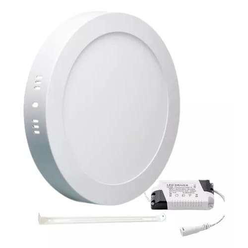 Luminaria Painel Plafon Led Redondo quadrado Sobrepor 12W Branco Quente/Branco Neutro Bivolt