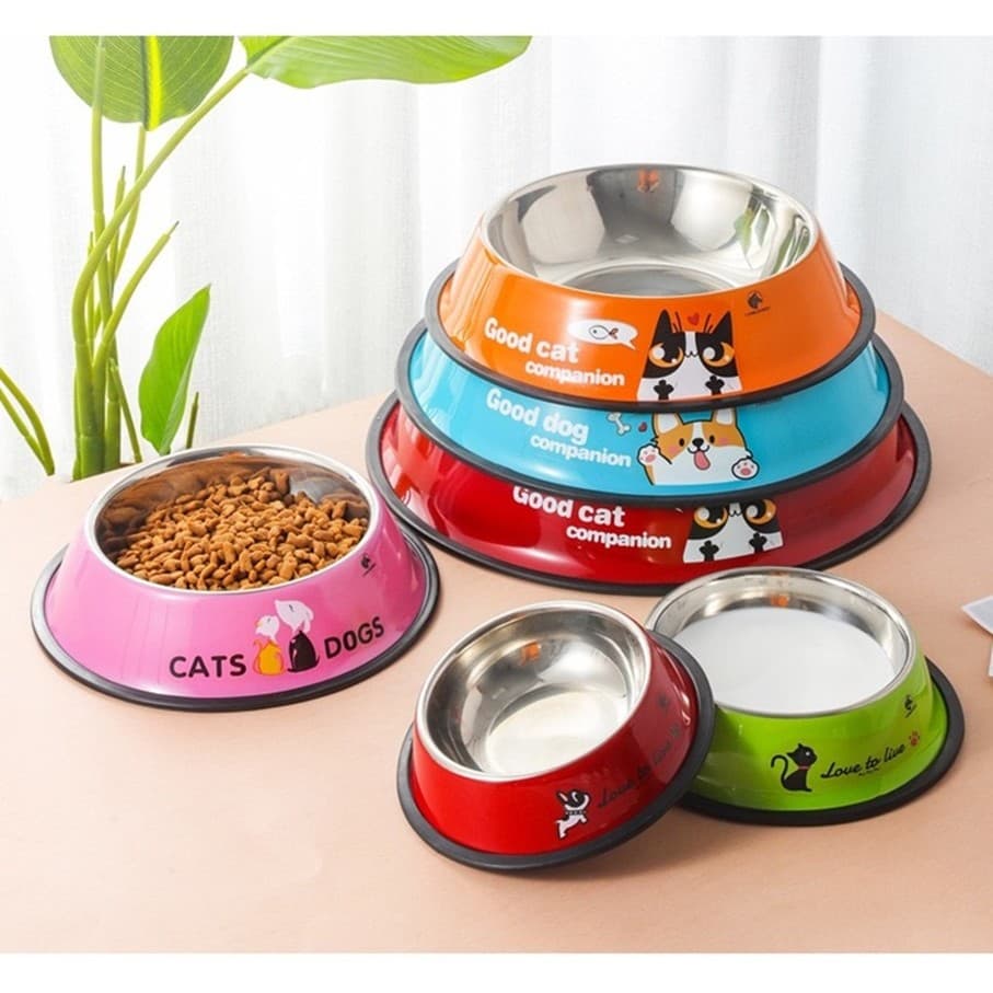 Bebedouro inox Cachorro Para Cães E Gatos / Tigelas Comedouro e Bebedouro de Inox Coloridas antiderrapante