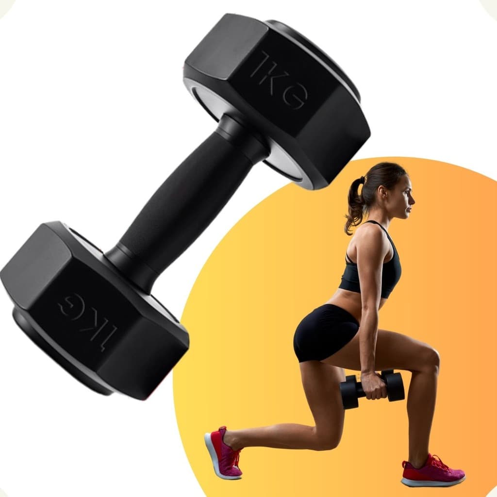 Par de Halter 1Kg alter Sextavado Halteres Musculação Peso de academia 2kg  peso para exercícios