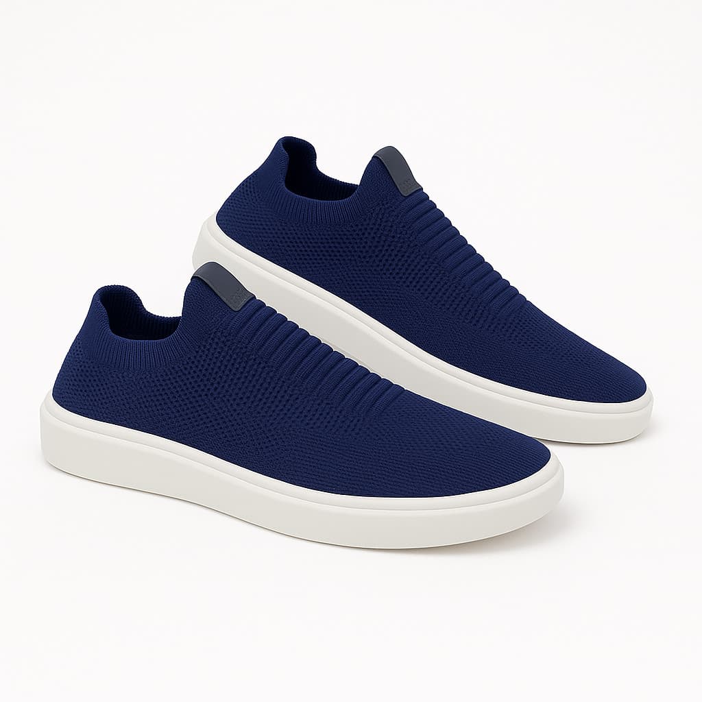 Tênis Casual Masculino Knit Sem Cadarço Leve e Confortável Estilo Iate Antiderrapante Envio Imediato