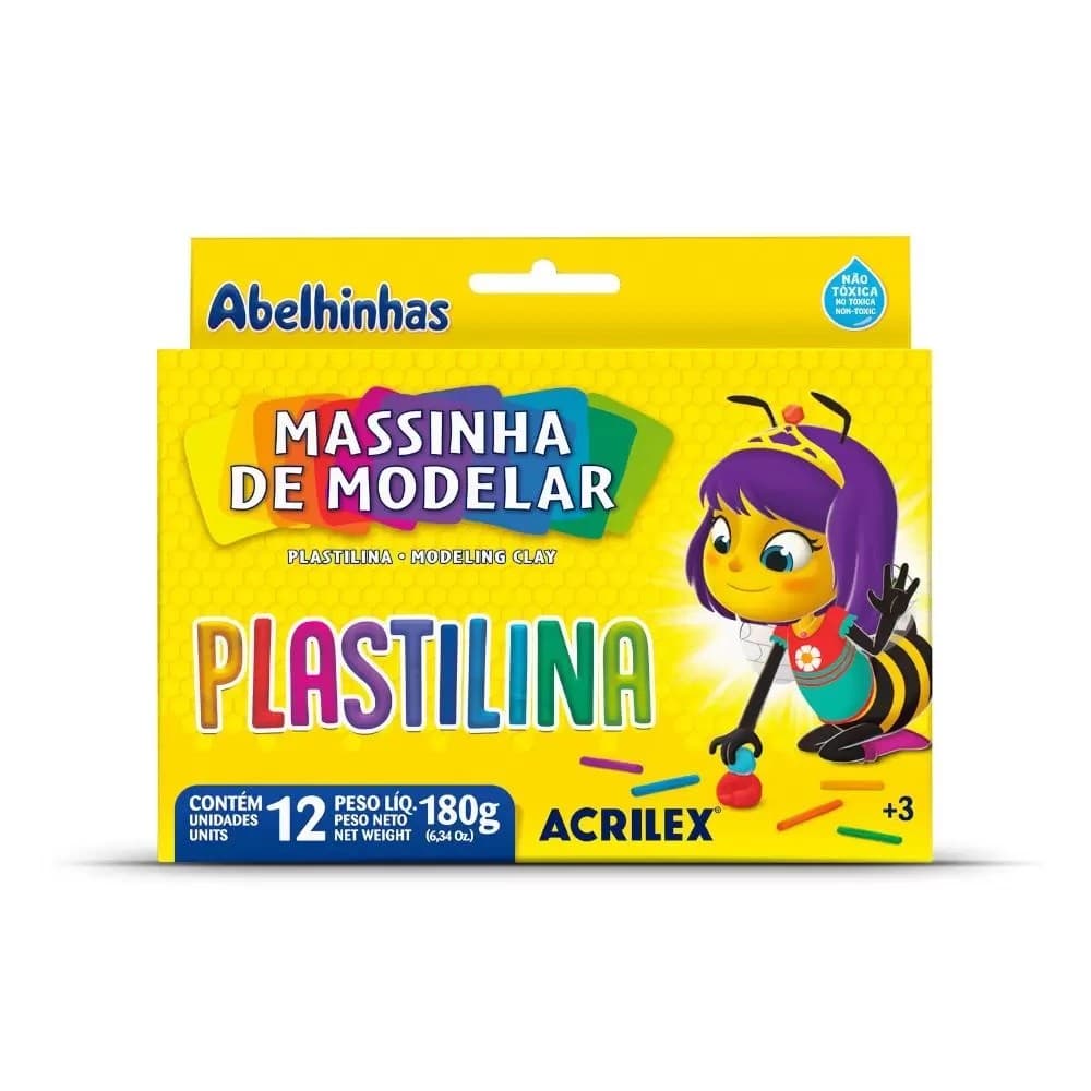 Massa de Modelar Massinha Infatil Brinquedo de Criança Abelinha 6-18 Unidades 60g