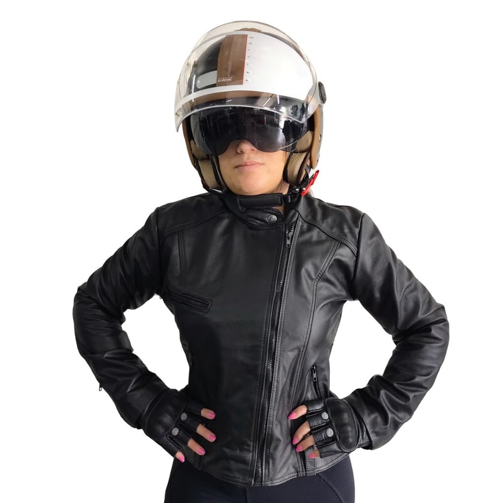 Jaqueta Feminina Motociclista em Couro  - VR2121.
