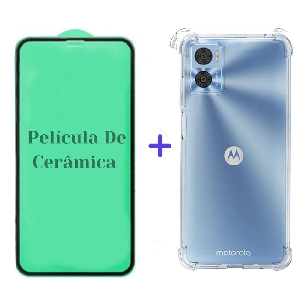 Capa + Película De Cerâmica Motorola Moto E22