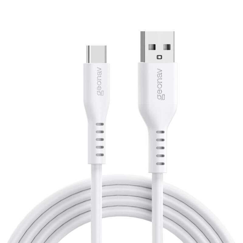 Cabo Silicone USB-A P/ USB-C Branco ESC05SWT Geonav