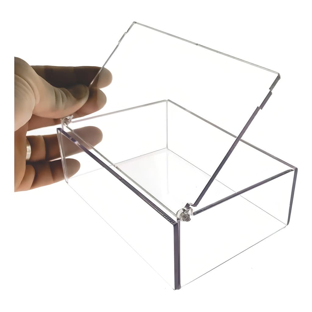 Caixa Multiuso Acrilico Cristal URBAN STUDIO 20x10x5cm Cor Transparente Tampa Flip