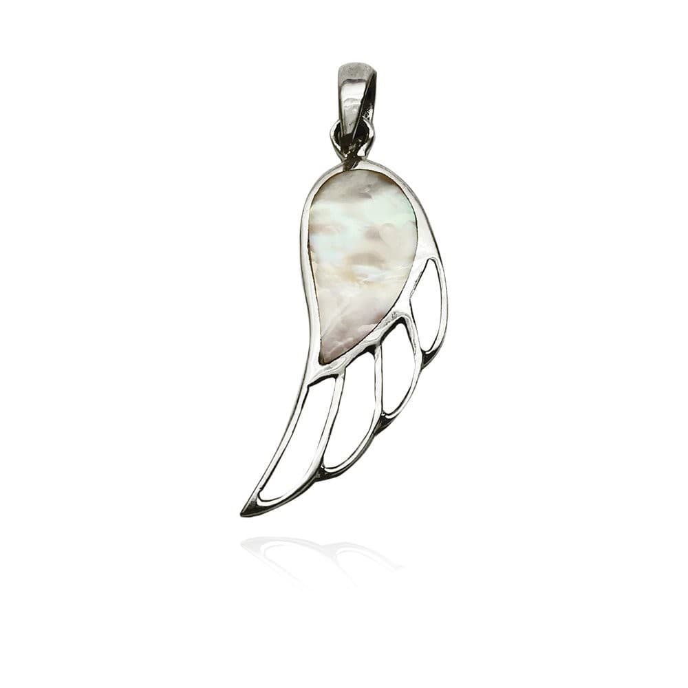 Pingente Asa delicada Pedra Natural Prata 925