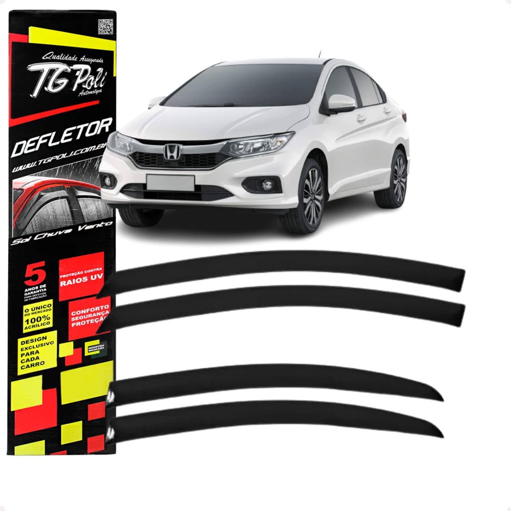 Calha de Chuva Defletor Honda City 2015 A 2021 4 Portas Original TG Poli