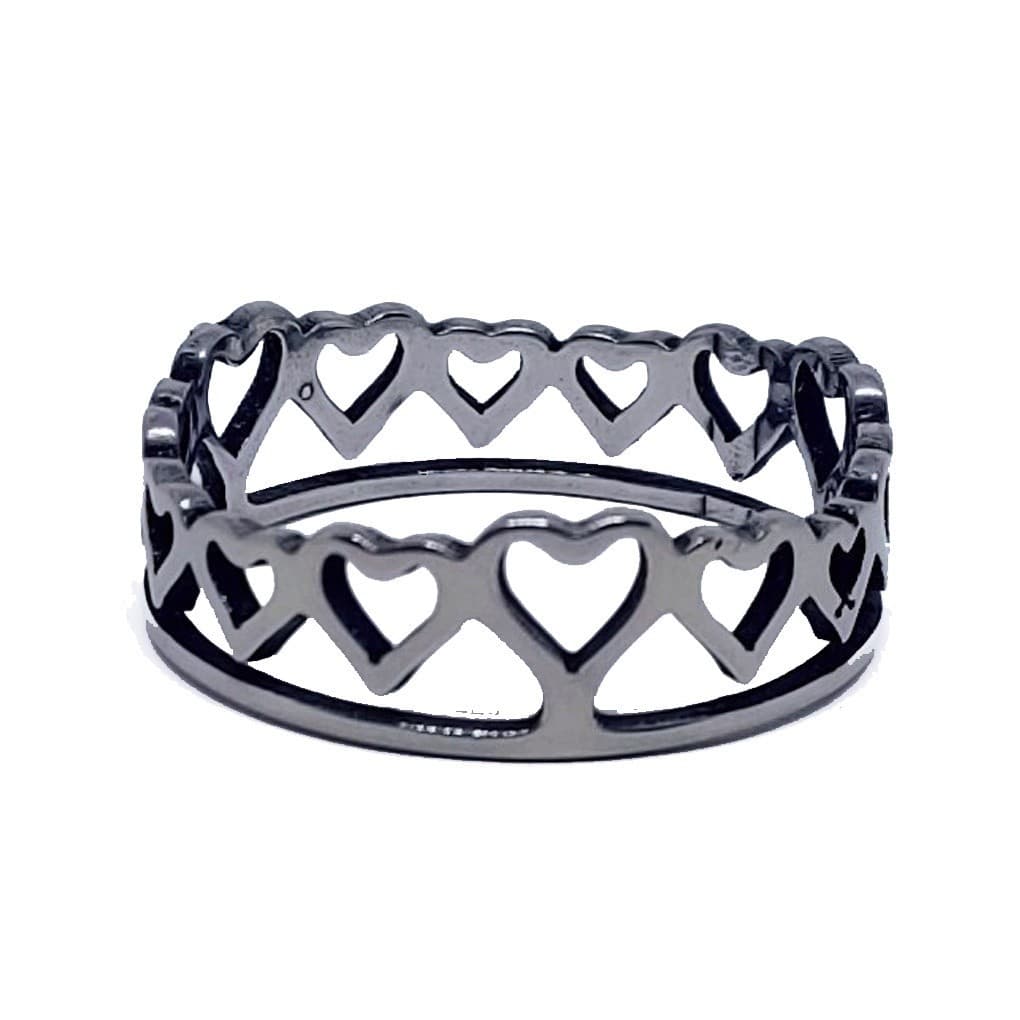 Anel Feminino Corações Coração Aço Inox Anti Alergico A-82
