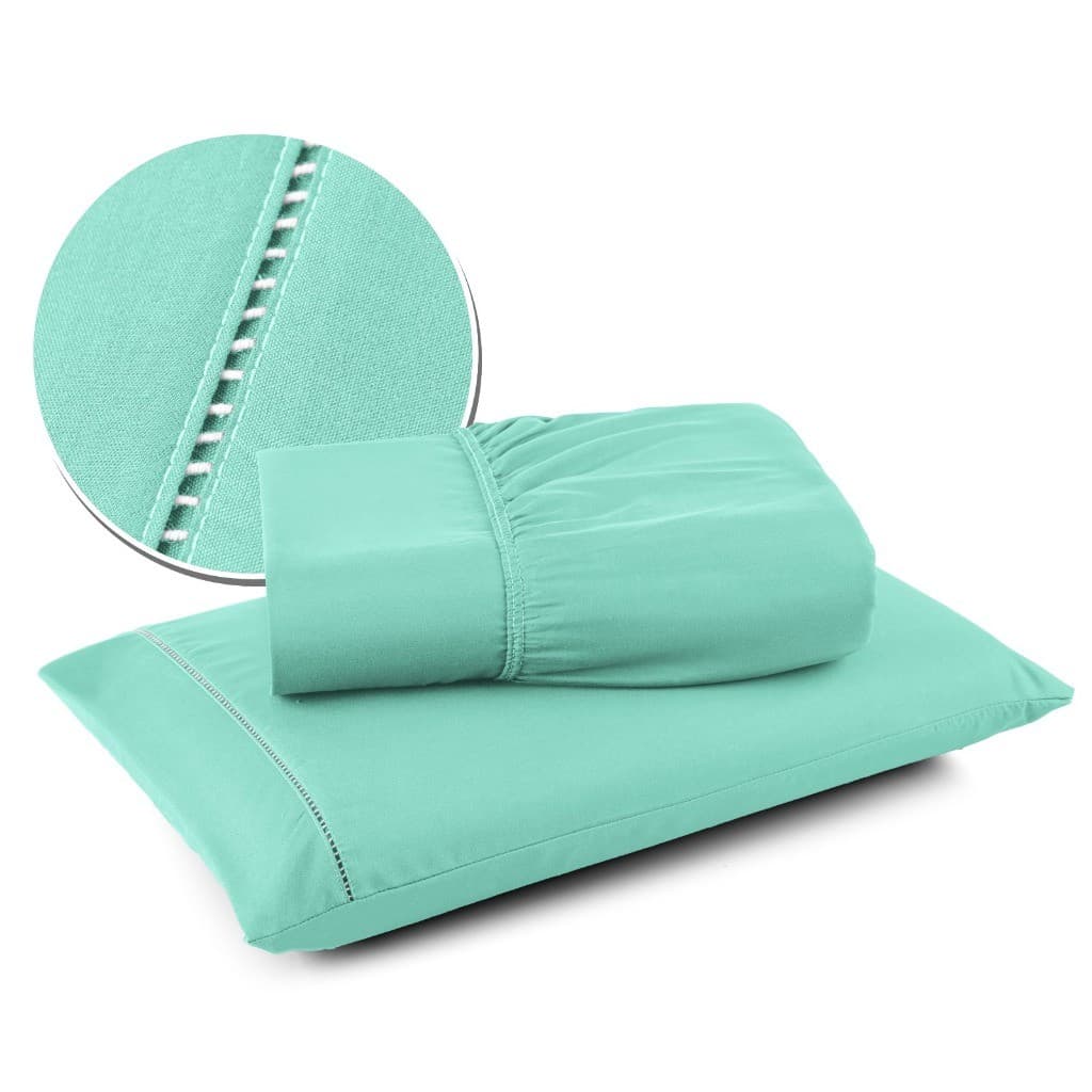 Jogo de Lençol Solteiro 400 Fios Micropercal com Fronha Ponto Palito – CASA MOURA DECOR