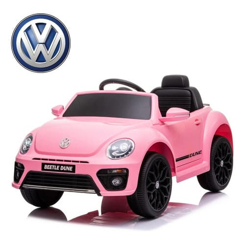 Carro Elétrico Infantil Beetle Dune, 6V, Rosa, com Controle Remoto, Farol, Entrada USB