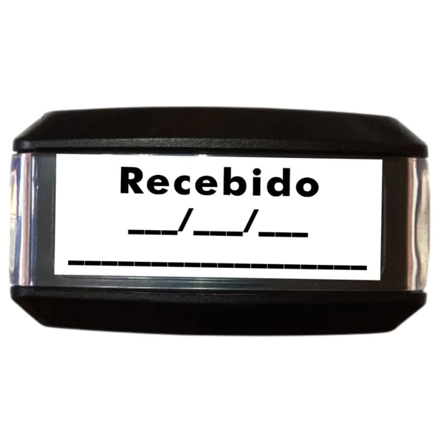 Carimbo Personalizado Automático RECEBIDO com Data e Assinatura 14x38mm