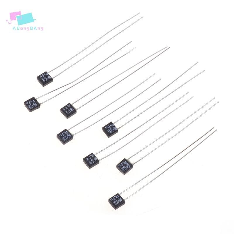 Abongbanghn 10 Peças Motor De Ventilador Quadrado Preto 2A 250V Fusível Térmico LED Fues 115 120 125 130 135 140 145 Int