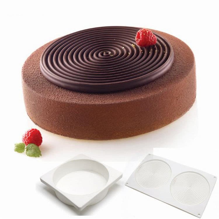 Bobina de Mosquito redonda Melaleuca seul vento corte Mousse bolo molde de Silicone rosqueado floco biscoito Chocolate c