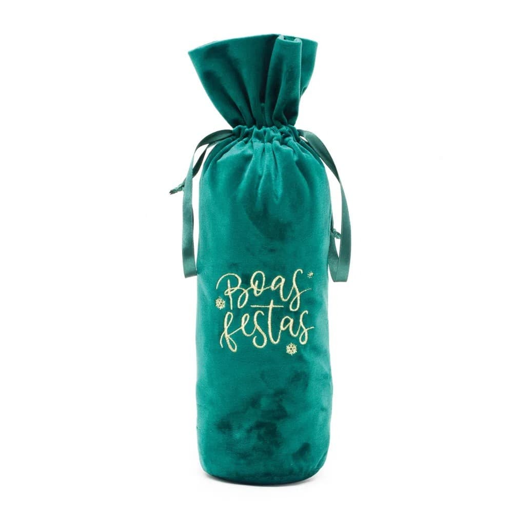 Saco Presente Veludo Verde Boas Festas Botinha Natalina Decorativa para Presentes Natal Luxo Veludo!