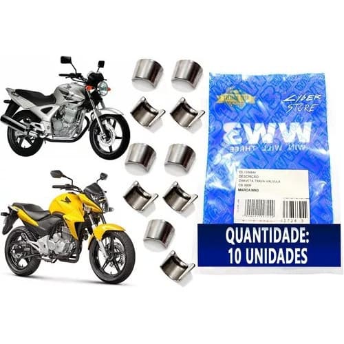 Kit com 10 Trava Chaveta Válvula Honda Cbx 250 Tornado Cb300 Xre300