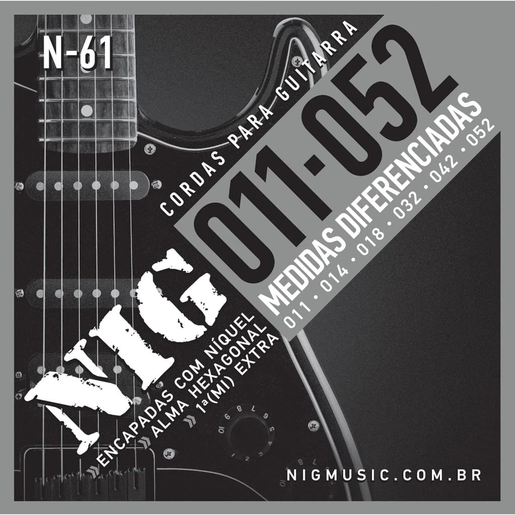 Encordoamento Guitarra Nig .011 N61 Níquel Alma Hexagonal