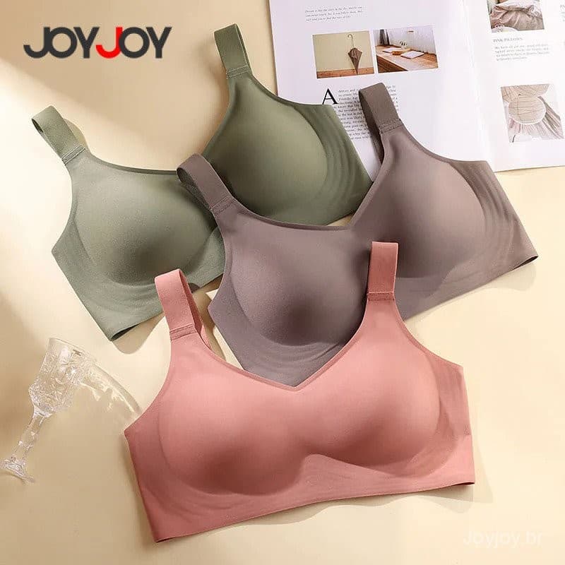 Joyjoy Sutiã Push-Up Fofo para Mulheres Plus Size, Sem Costura, Sem Fio, Ajustável, Sutiã Esportivo Fino plus size