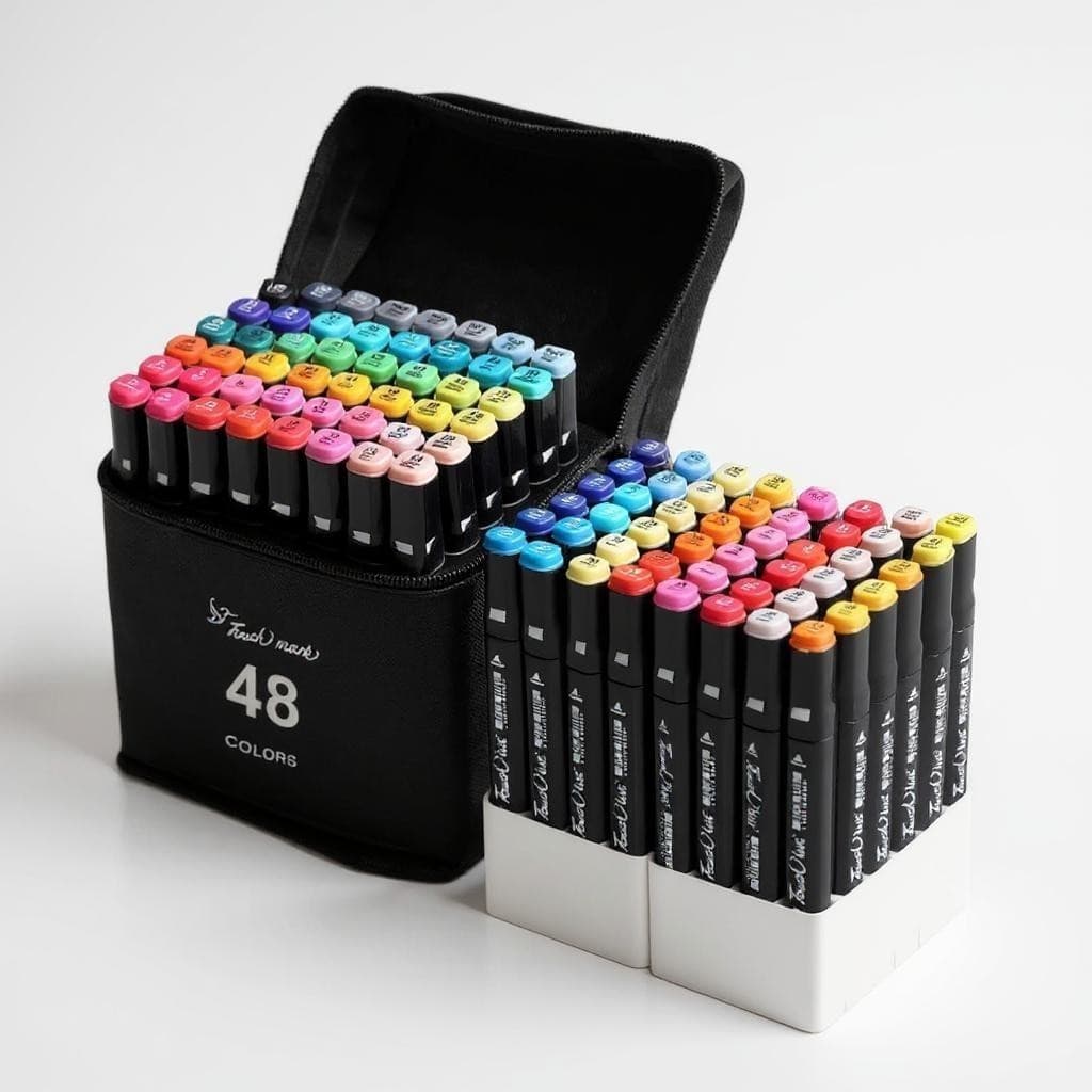Kit Canetinha 24/36/48 Canetas Aquarela ponta dupla Ideal para pintar, desenhar e escrever