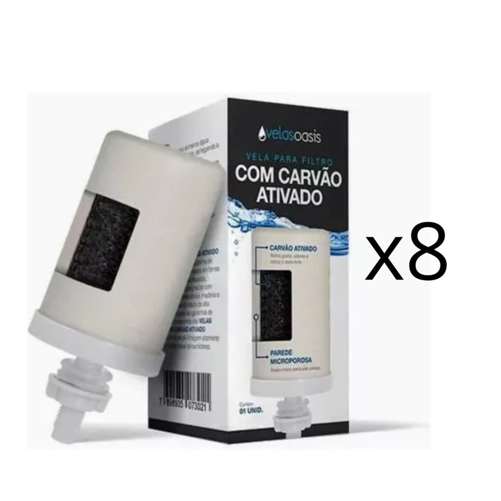 Kit 08 Un Vela Original Oasis Carvão Ativado Dupla Ação