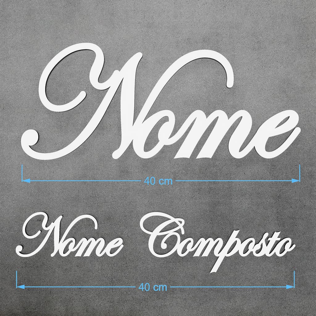 Nome Personalizado Em Mdf De 40 Cm Mdf Decoração Branco 3 mm